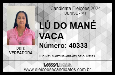 Candidato LÚ DO MANÉ VACA 2024 - DENISE - Eleições