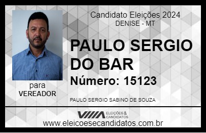 Candidato PAULO SERGIO DO BAR 2024 - DENISE - Eleições