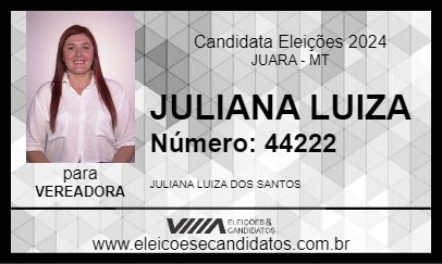 Candidato JULIANA LUIZA 2024 - JUARA - Eleições