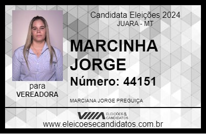 Candidato MARCINHA JORGE 2024 - JUARA - Eleições