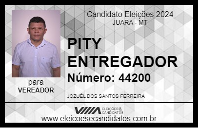 Candidato PITY ENTREGADOR 2024 - JUARA - Eleições