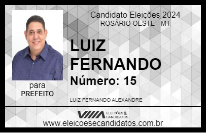 Candidato LUIZ FERNANDO 2024 - ROSÁRIO OESTE - Eleições