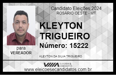 Candidato KLEYTON TRIGUEIRO 2024 - ROSÁRIO OESTE - Eleições