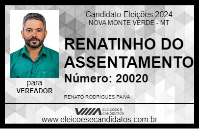 Candidato RENATINHO DO ASSENTAMENTO 2024 - NOVA MONTE VERDE - Eleições