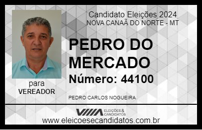 Candidato PEDRO DO MERCADO 2024 - NOVA CANAÃ DO NORTE - Eleições