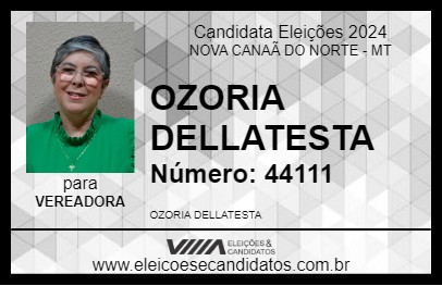 Candidato OZORIA DELLATESTA 2024 - NOVA CANAÃ DO NORTE - Eleições