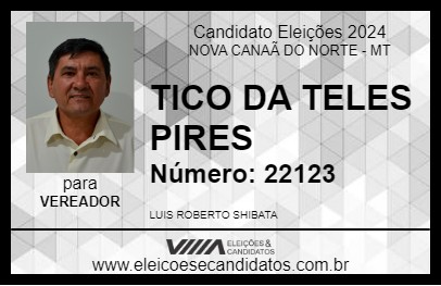 Candidato TICO DA TELES PIRES 2024 - NOVA CANAÃ DO NORTE - Eleições