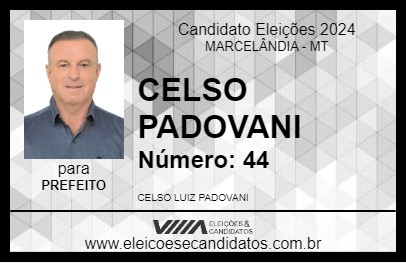 Candidato CELSO PADOVANI 2024 - MARCELÂNDIA - Eleições