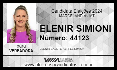 Candidato ELENIR SIMIONI 2024 - MARCELÂNDIA - Eleições