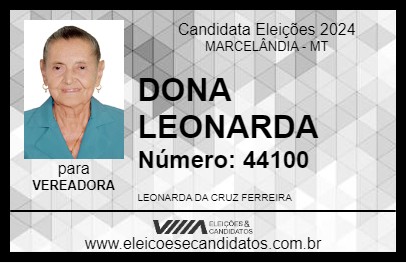 Candidato DONA LEONARDA 2024 - MARCELÂNDIA - Eleições