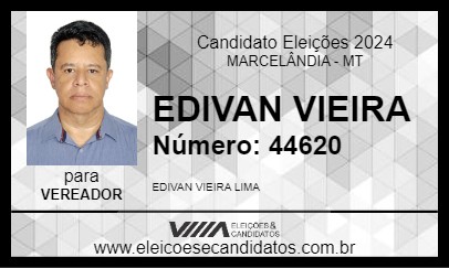 Candidato EDIVAN VIEIRA 2024 - MARCELÂNDIA - Eleições