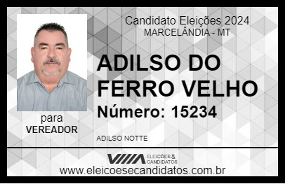 Candidato ADILSO DO FERRO VELHO 2024 - MARCELÂNDIA - Eleições