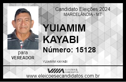 Candidato YUIAMIM KAYABI 2024 - MARCELÂNDIA - Eleições