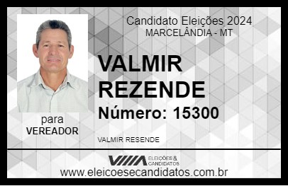 Candidato VALMIR REZENDE 2024 - MARCELÂNDIA - Eleições