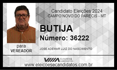 Candidato BUTIJA 2024 - CAMPO NOVO DO PARECIS - Eleições