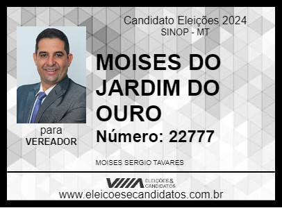 Candidato MOISES DO JARDIM DO OURO 2024 - SINOP - Eleições