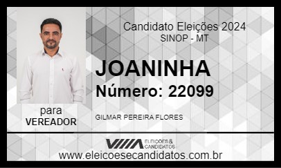 Candidato JOANINHA 2024 - SINOP - Eleições