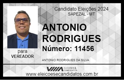 Candidato ANTONIO RODRIGUES 2024 - SAPEZAL - Eleições