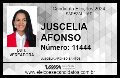 Candidato JUSCELIA AFONSO 2024 - SAPEZAL - Eleições