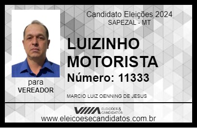 Candidato LUIZINHO MOTORISTA 2024 - SAPEZAL - Eleições