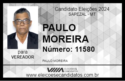 Candidato PAULO MOREIRA 2024 - SAPEZAL - Eleições