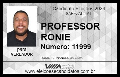 Candidato PROFESSOR RONIE 2024 - SAPEZAL - Eleições