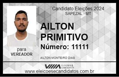 Candidato AILTON PRIMITIVO 2024 - SAPEZAL - Eleições