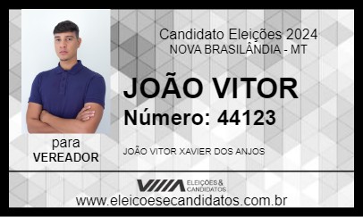 Candidato JOÃO VITOR 2024 - NOVA BRASILÂNDIA - Eleições