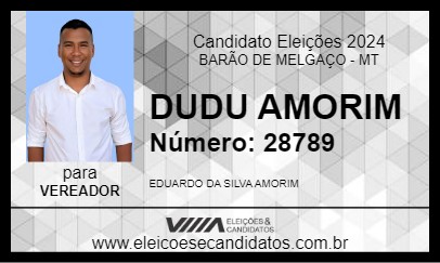 Candidato DUDU AMORIM 2024 - BARÃO DE MELGAÇO - Eleições