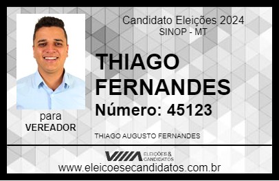 Candidato THIAGO FERNANDES 2024 - SINOP - Eleições