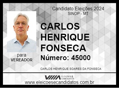 Candidato CARLOS HENRIQUE FONSECA 2024 - SINOP - Eleições