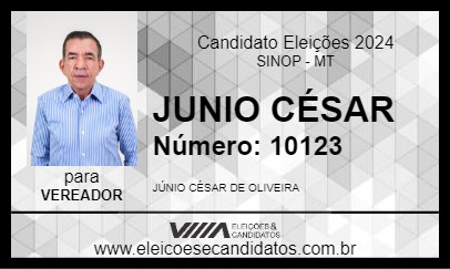 Candidato JUNIO CÉSAR 2024 - SINOP - Eleições