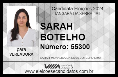 Candidato SARAH BOTELHO 2024 - TANGARÁ DA SERRA - Eleições