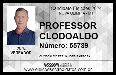 Candidato PROFESSOR CLODOALDO 2024 - NOVA OLÍMPIA - Eleições