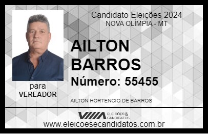 Candidato AILTON BARROS 2024 - NOVA OLÍMPIA - Eleições