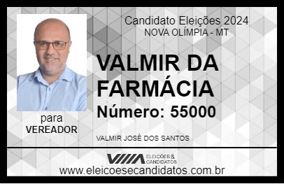 Candidato VALMIR DA FARMÁCIA 2024 - NOVA OLÍMPIA - Eleições