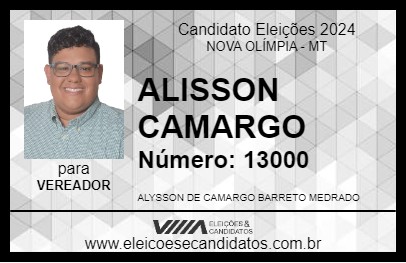 Candidato ALISSON CAMARGO 2024 - NOVA OLÍMPIA - Eleições