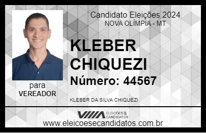 Candidato KLEBER CHIQUEZI 2024 - NOVA OLÍMPIA - Eleições