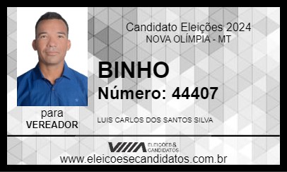 Candidato BINHO 2024 - NOVA OLÍMPIA - Eleições