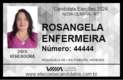 Candidato ROSANGELA ENFERMEIRA 2024 - NOVA OLÍMPIA - Eleições