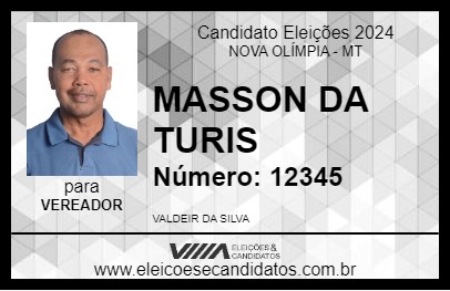 Candidato MASSON DA TURIS 2024 - NOVA OLÍMPIA - Eleições