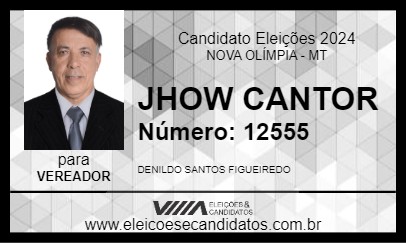 Candidato JHOW CANTOR 2024 - NOVA OLÍMPIA - Eleições