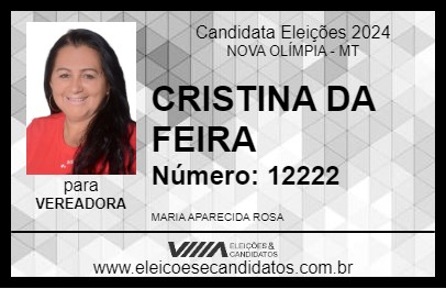 Candidato CRISTINA DA FEIRA 2024 - NOVA OLÍMPIA - Eleições