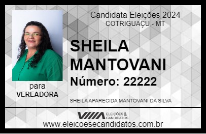 Candidato SHEILA MANTOVANI 2024 - COTRIGUAÇU - Eleições