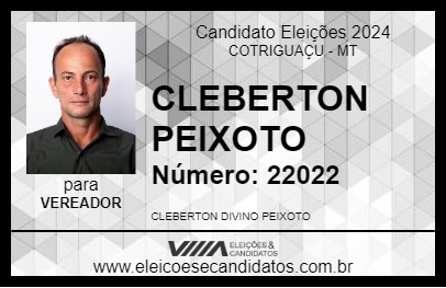 Candidato CLEBERTON PEIXOTO 2024 - COTRIGUAÇU - Eleições