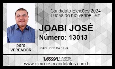 Candidato JOABI JOSÉ 2024 - LUCAS DO RIO VERDE - Eleições