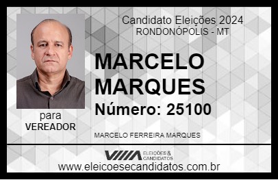 Candidato MARCELO MARQUES 2024 - RONDONÓPOLIS - Eleições