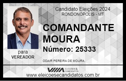 Candidato COMANDANTE MOURA 2024 - RONDONÓPOLIS - Eleições