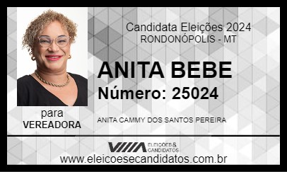 Candidato ANITA BEBE 2024 - RONDONÓPOLIS - Eleições