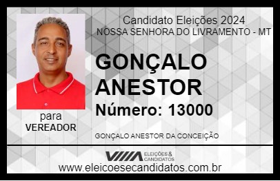 Candidato GONÇALO ANESTOR 2024 - NOSSA SENHORA DO LIVRAMENTO - Eleições